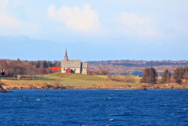 Church located along the 170km fjord leading to Trondheim